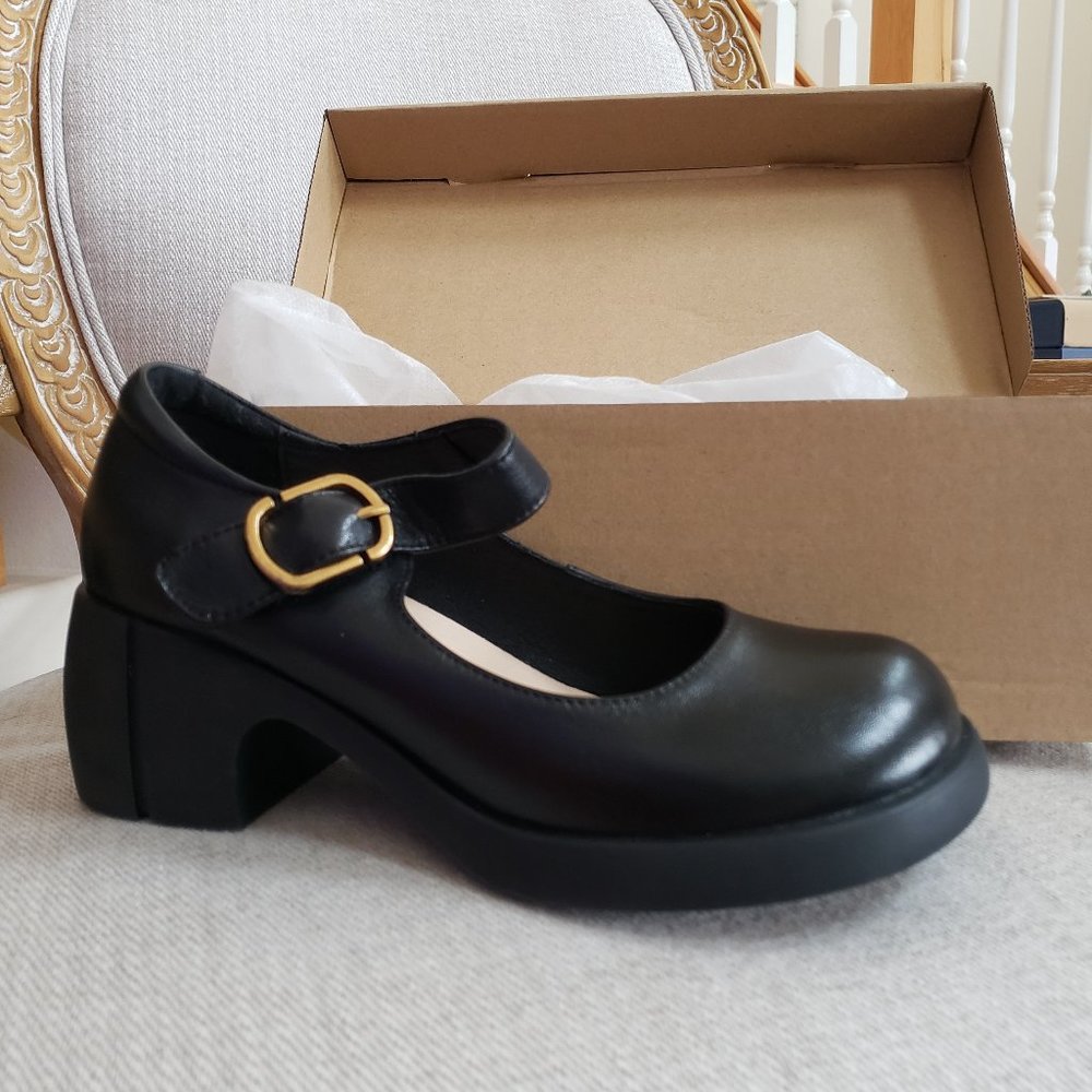 Dwarves Shoes, Handmade Black Leather 'Retro' Mary Janes, Original Design